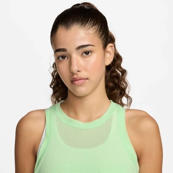 Nike One Classic Breathe Women's Dri-FIT Cropped Tank Top, Green,‎ XL - Picture 2 of 5
